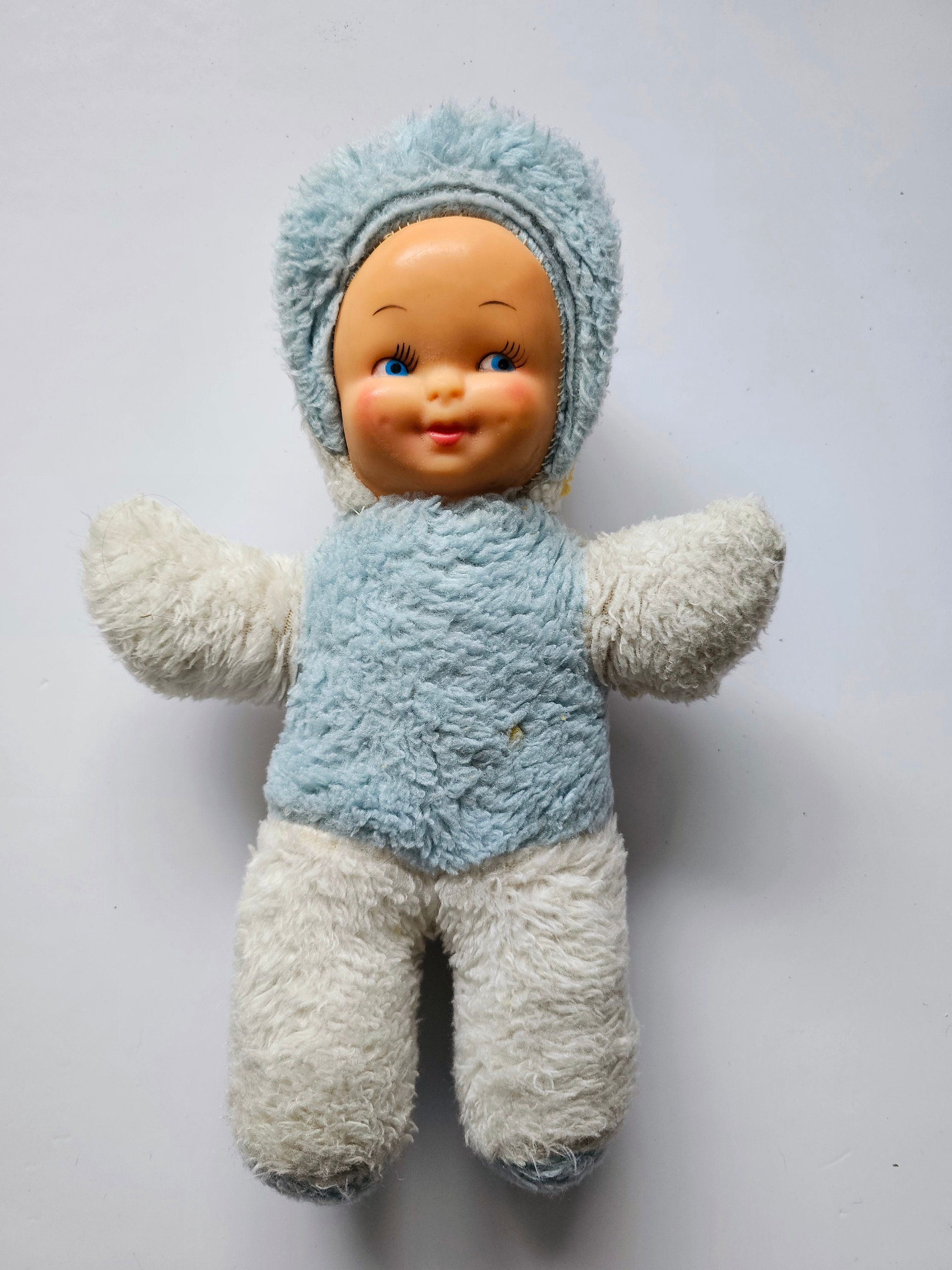 Vintage Rushton Style Rubber Faced Baby Doll With Teddy