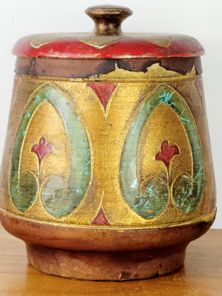 Vintage Italian Ceramic / Leather Wrapped Tobacco Cigar Jar Etsy