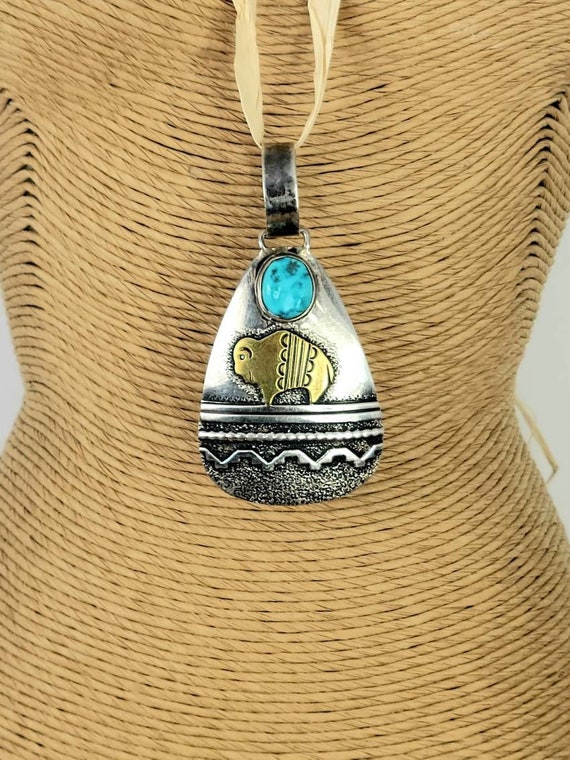 Tommy Singer Jewelry Navajo Buffalo Landscape Pend