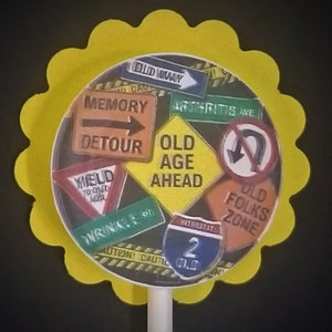 Over The Hill Theme Cupcake Toppers Set of 24