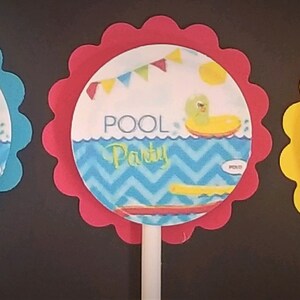 Pool Party Cupcake  Toppers Set of 24