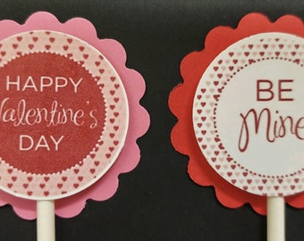 Happy Valentines Day Cupcake Toppers Set of 24