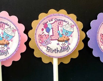 1st Birthday Little Cupcake Toppers Set of 24