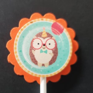 Hedgehog Party Cupcake Toppers Set of 24