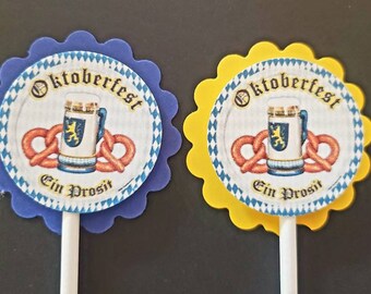 Octoberfest Cupcake Toppers Set of 24