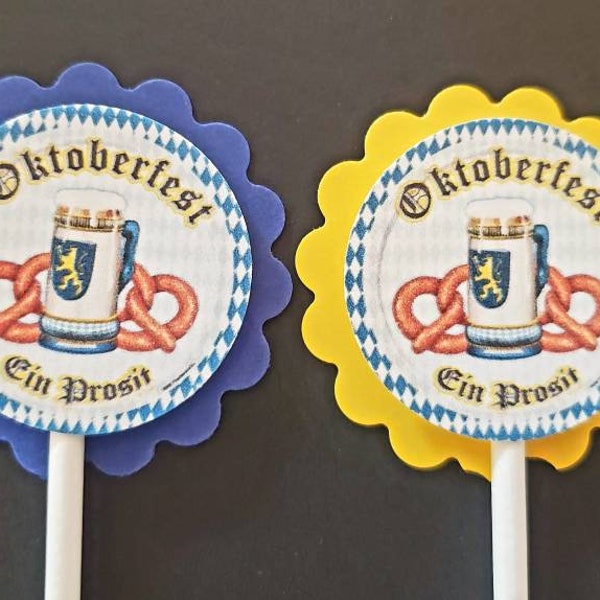 Octoberfest Cupcake Toppers Set of 24