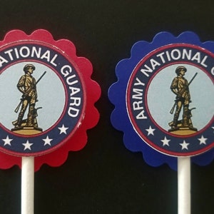 Army National Guard Military Themed Cupcake Toppers Set of 24