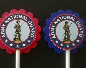 Army Cupcake  Toppers Set of 24