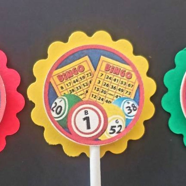 Bingo Cupcake  Toppers Set of 24