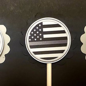 Thin Gray Line Corrections Cupcake Toppers Set of 24