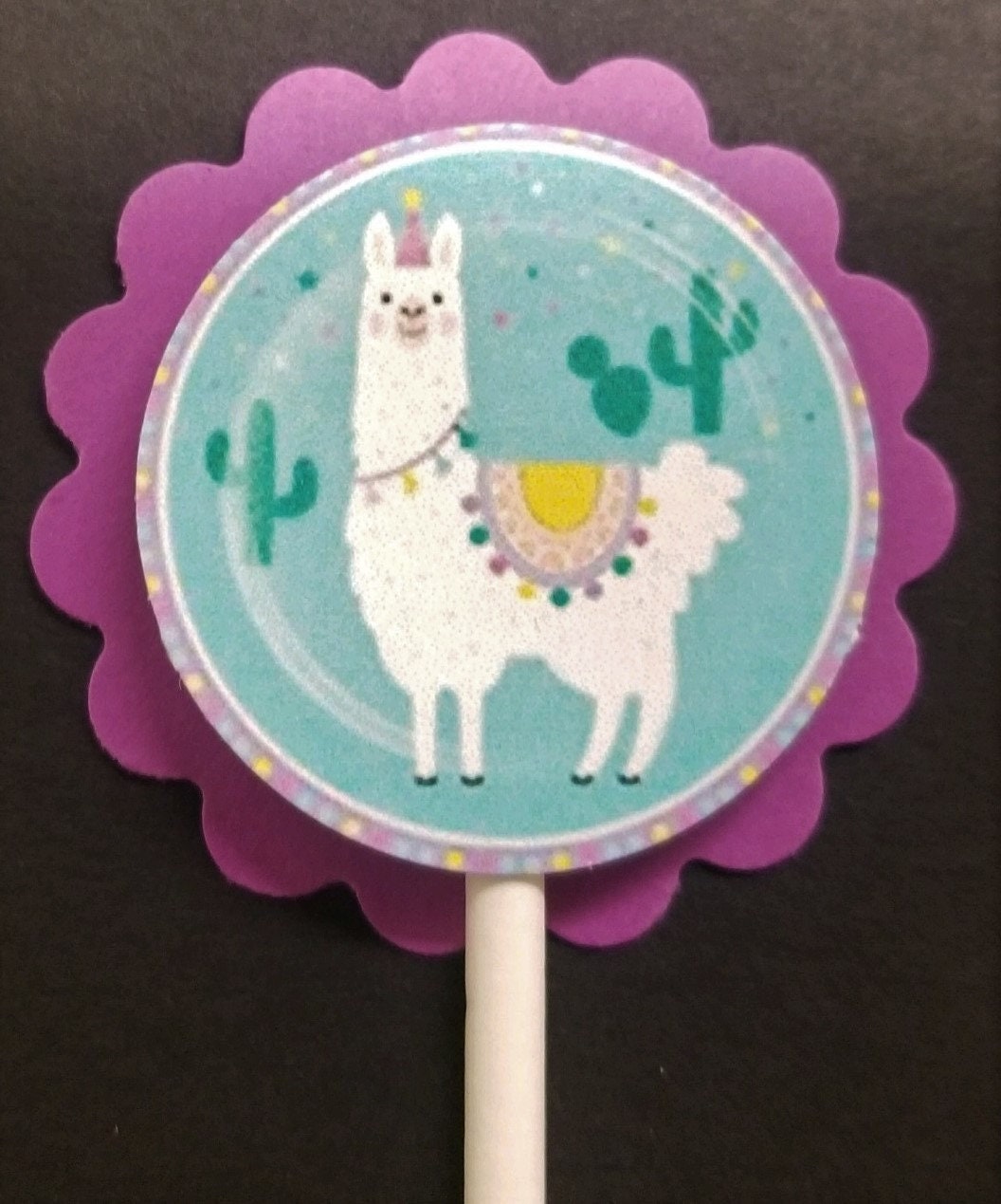 LLAMA FIESTA 24 PC CUPCAKE SET TOPPERS & WRAPPERS PARTY SUPPLIES BIRTHDAY ALPACA 