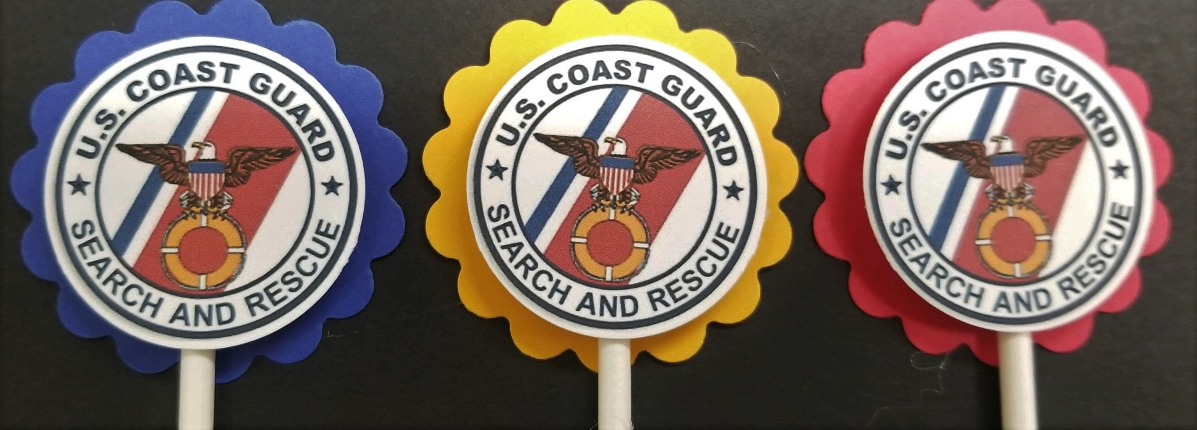 United States Coast Guard Cupcake Toppers Set of 24 - Etsy, image size:2456x884