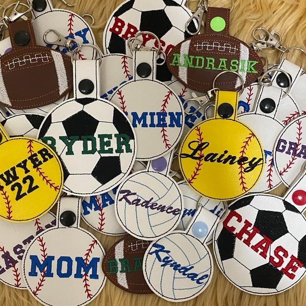 Personalized / Custom sports bag tags, keychains, name tags,  lunch bag tag - perfect team gift!! End-of-season gift for players and coaches