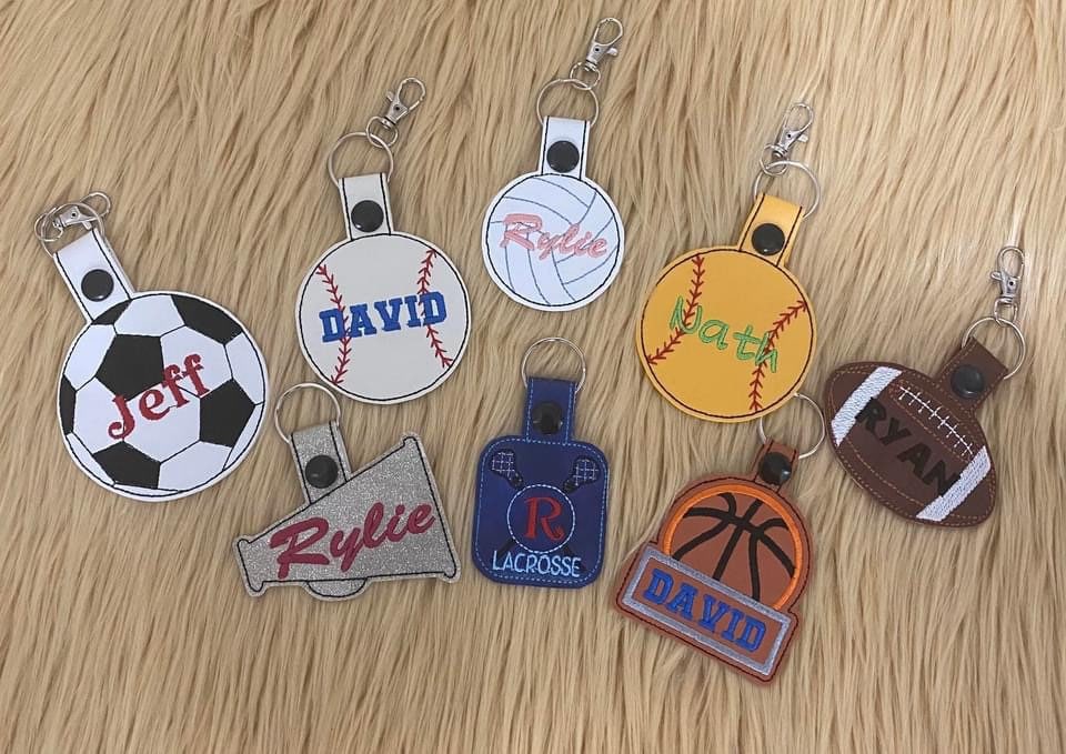 Custom Sports Bag Tags, Keychains, Name Tags, Lunch Bag Tag, Perfect