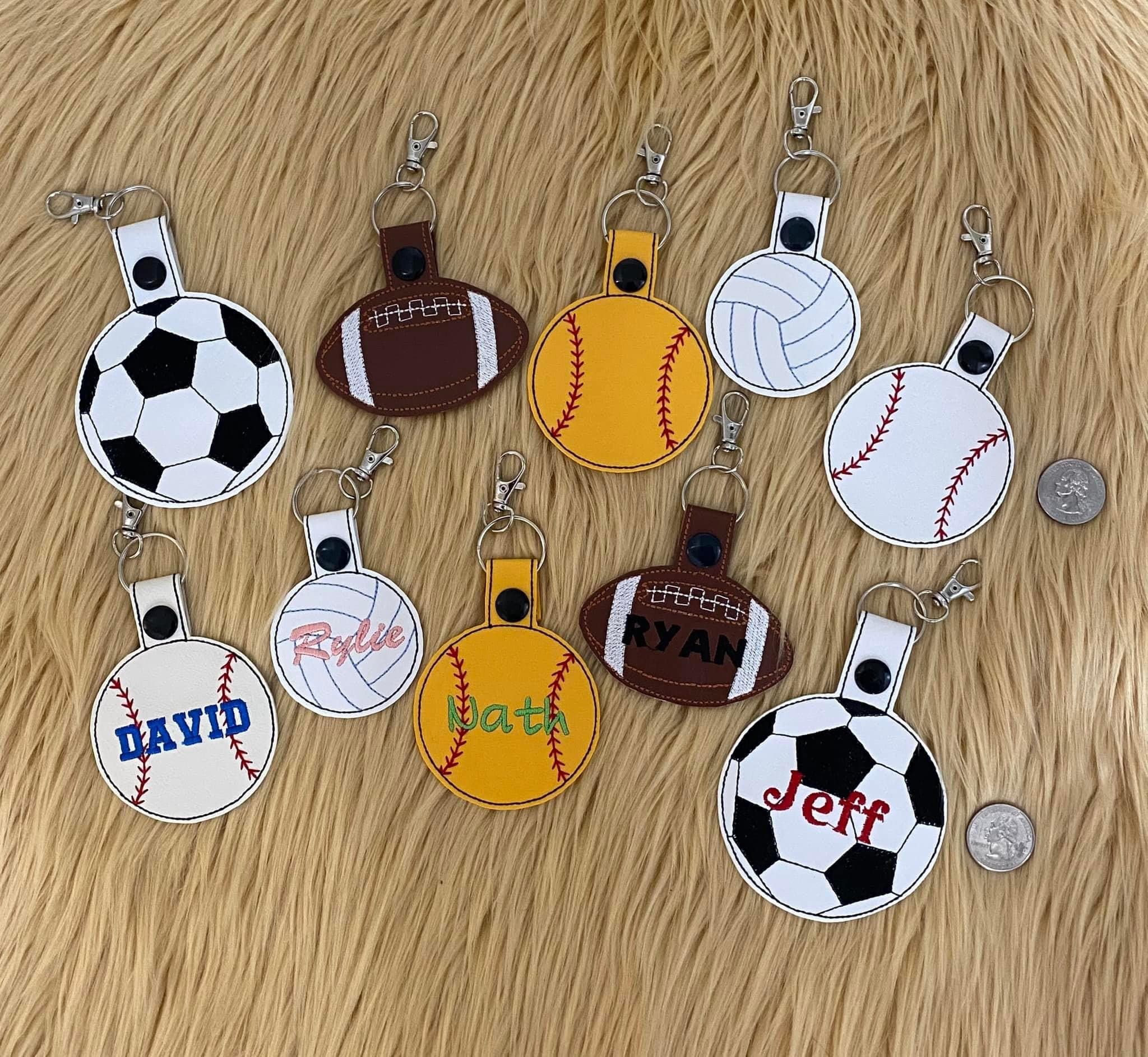 Personalized / Custom Sports Bag Tags Keychains Name Tags Etsy