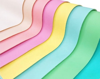 A4 Size - Soft Macaron Pastel Candy PU Synthetic Faux Leather Sheets Vinyl for Bows, Earrings, Bags