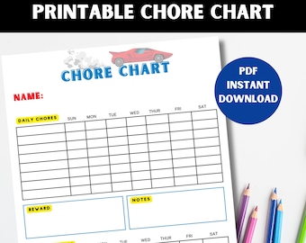 Kids Chore Chart | Chore Chart for Kids | Family Chore Chart | Toddler Chore Chart | Chore Chart Printable | Kids Chore Chart Printable