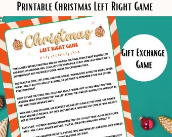 Gift Exchange Game, Pass the Gift Game, Christmas Left Right Game, Christmas Party Game, Pass the Present, White Elephant Game