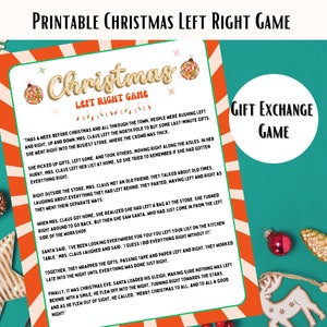 Gift Exchange Game, Pass the Gift Game, Christmas Left Right Game, Christmas Party Game, Pass the Present, White Elephant Game