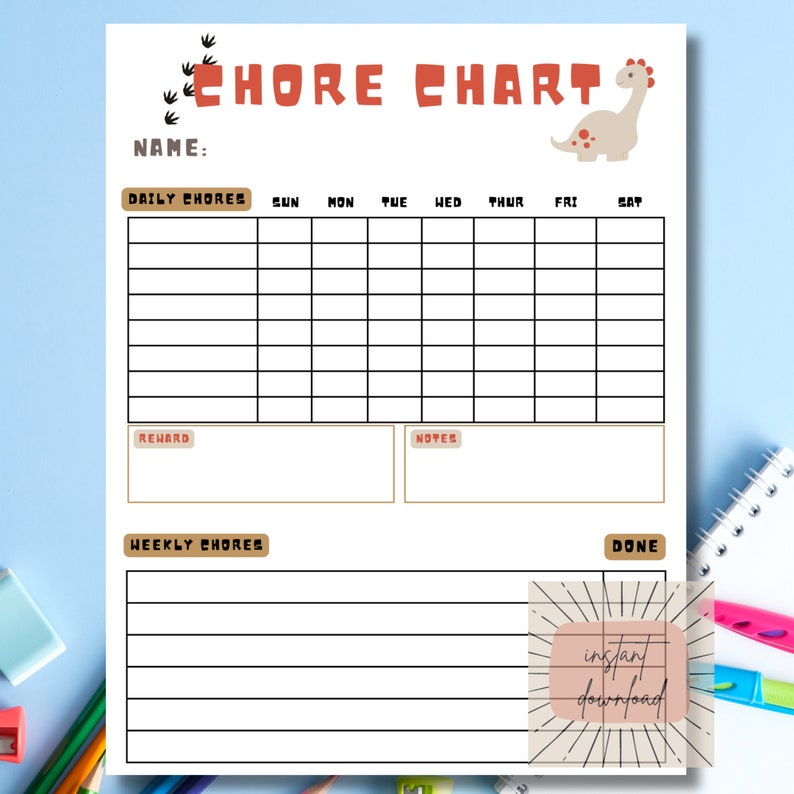 Kids Chore Chart | Chore Chart for Kids | Family Chore Chart | Toddler ...