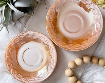 Vintage Anchor Hocking Fire King Peach Luster Saucer Plate