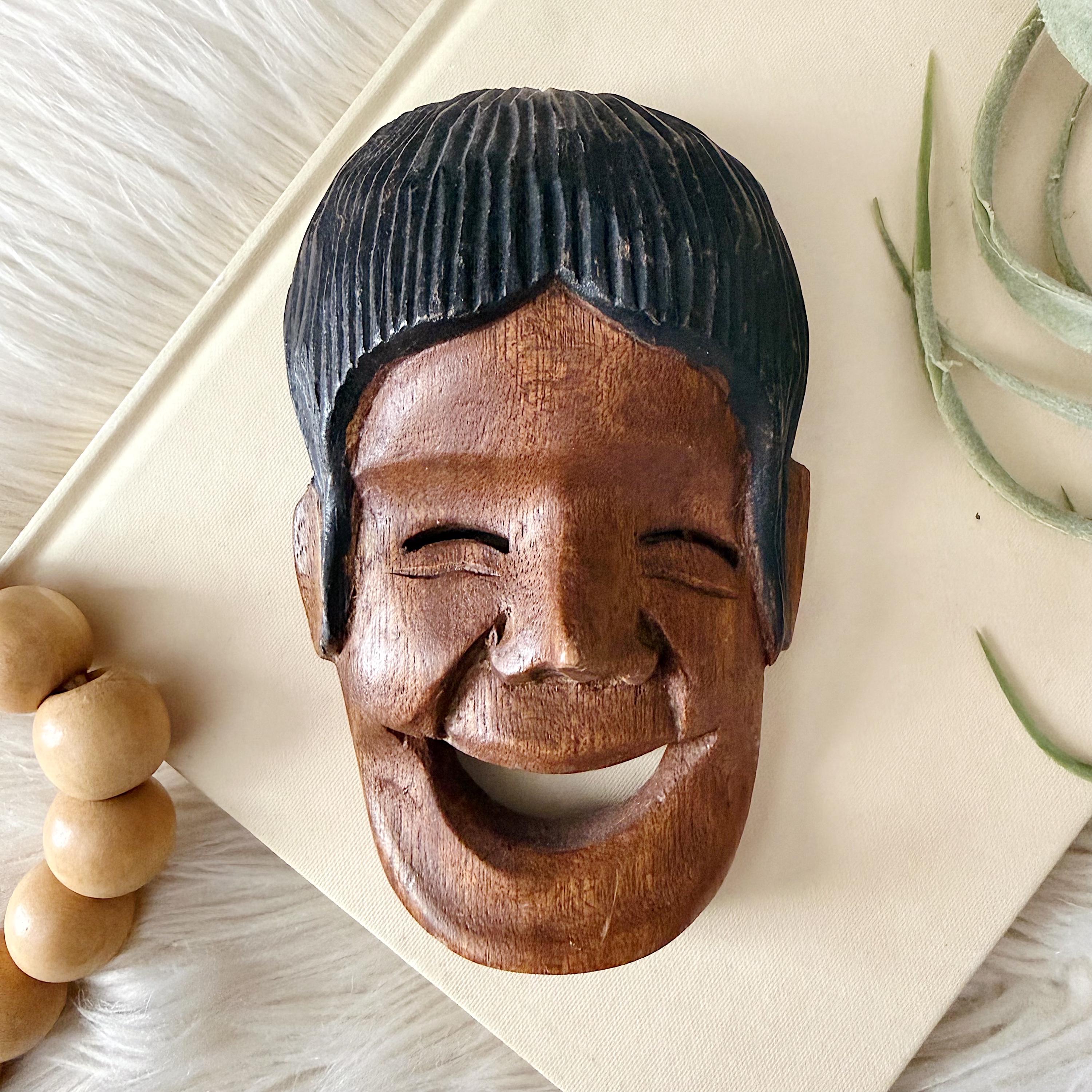Wooden Noh Mask - Etsy