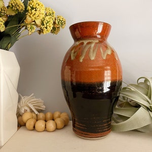Vintage Bohemian Earth Tone Studio Pottery, 70s style Art Pottery Vase