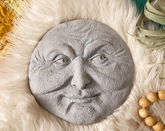 Vintage Celestial Man in the Moon Face Wall Hanging