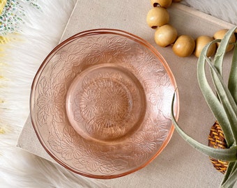 Vintage Macbeth Evans Dogwood Depression Glass Saucer 6" Plates Set of 3