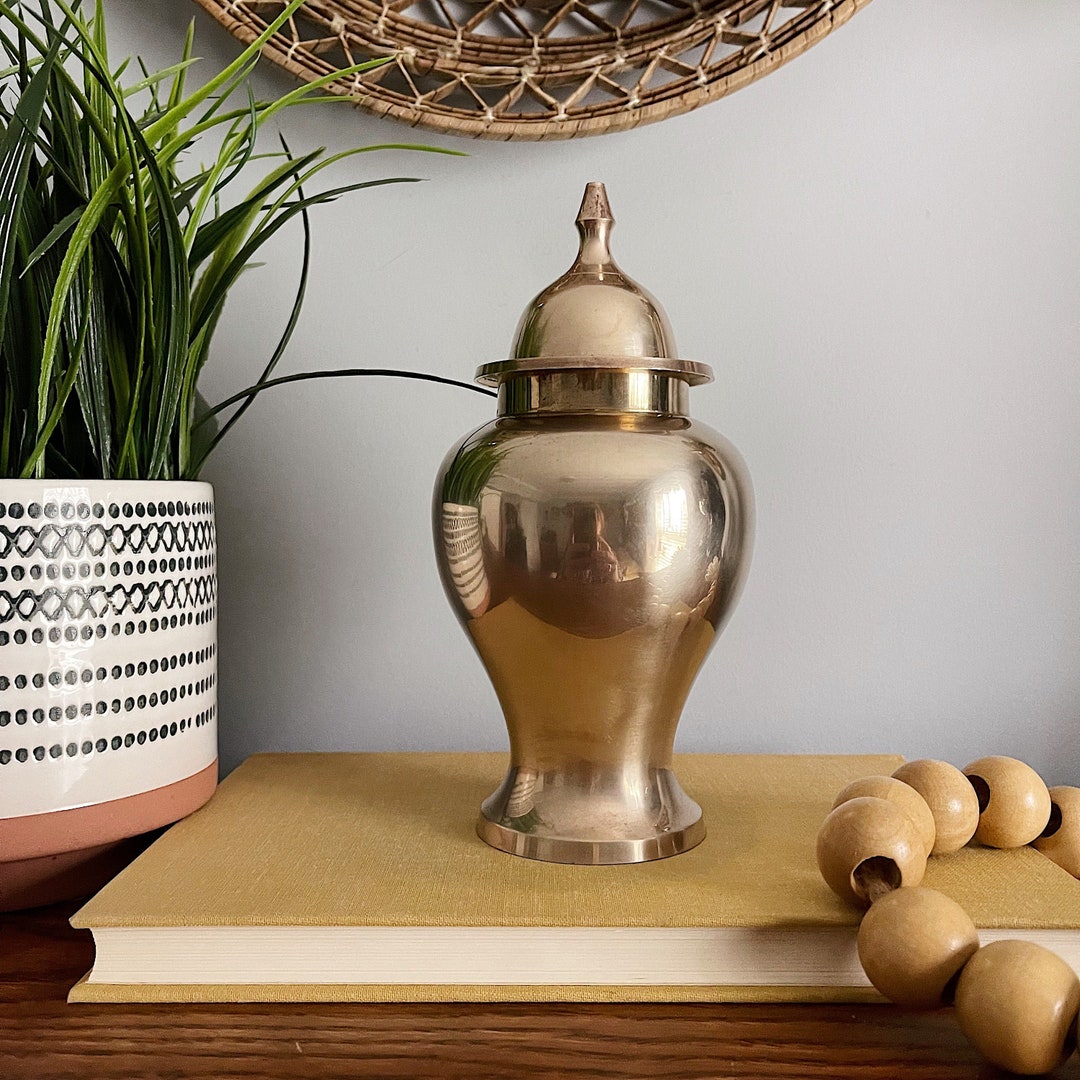 Vintage Small Brass Lidded Canister / Ginger Jar Etsy
