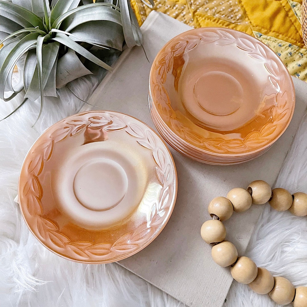 Vintage Anchor Hocking Fire King Peach Luster Saucer Plate