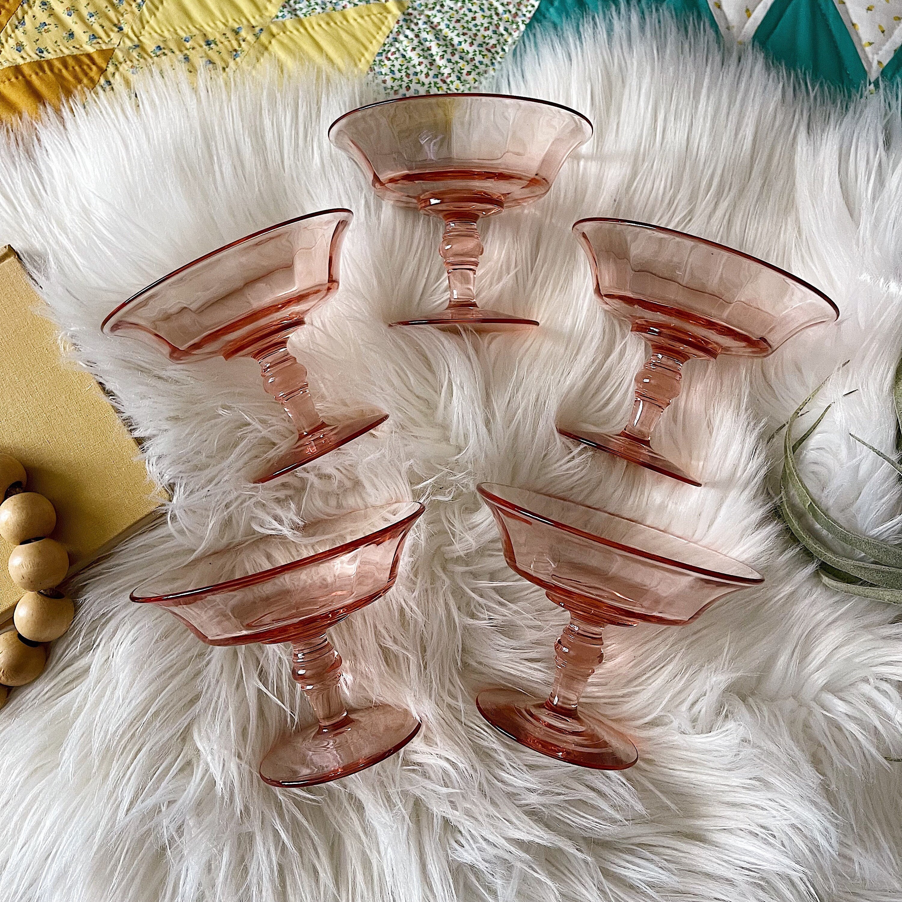 Kim Seybert Ophelia Wine Glass in Blush - Set of 4 - The Pink Daisy