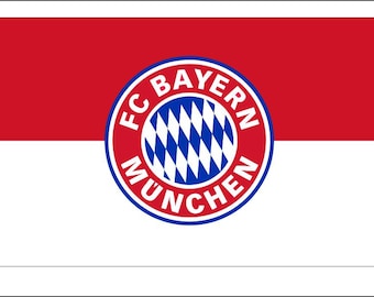 FC Bayern München Fanfahne mit 3 Stück extra montierten Ösen von Flaggen Pehl