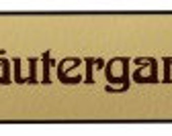 Kräutergarten Emaille 8 x 27 cm Schild beige Nr. 1063