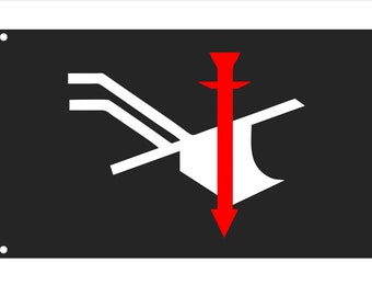Bauern Protest Fahne, Pflug und Schwert, Landvolk Hissflagge mit Ösen 150 x 90 cm