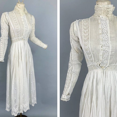 Antique Vintage Victorian Edwardian Cotton Lawn Tea Dress - Etsy