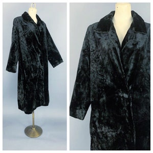 Antique Edwardian 20s plush coat Antique 1910s 1920s RARE black plush one button coat image 1