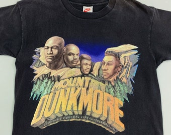 Vintage 90s NIKE Mount Dunkmore tshirt | 1990s Nike Michael Jordan Scotty Pippen Charles Barkley David Robinson basketball NBA shirt tshirt