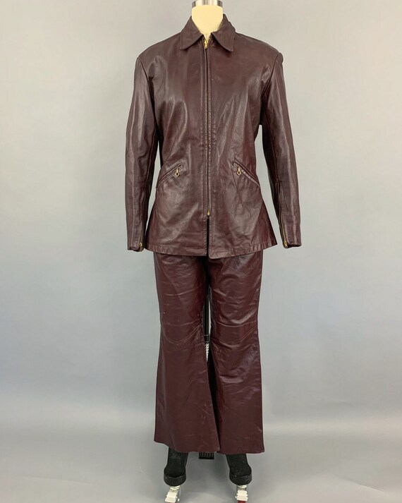 Vintage 70s Wheels of Man leather biker outfit 1970… Gem