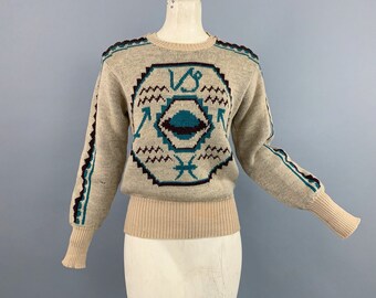 Vintage 40s Jantzen Zodiac wool sweater | Size 38