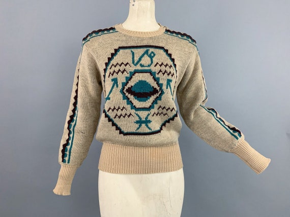 Vintage 40s Jantzen Zodiac wool sweater | Size 38 - image 1