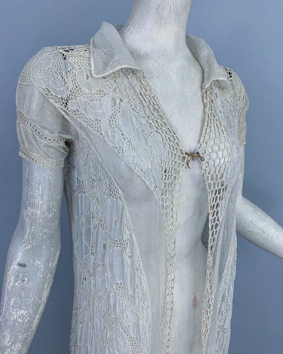 Antique Edwardian lace & net duster | Vintage 190… - image 5