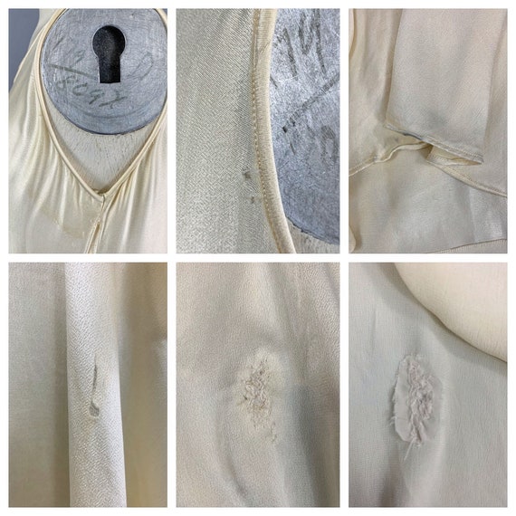 Vintage 1920s silk flapper dress | 1920s ivory si… - image 10