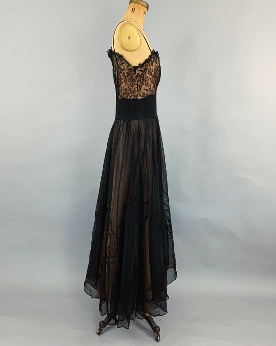 Vintage 40s 50s lace tulle evening gown | 1940s 1… - image 5