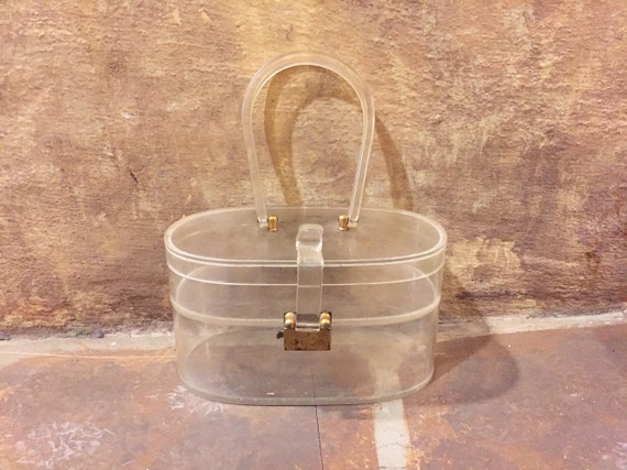 Vintage 50s Mid Century Wilardy clear lucite doubl