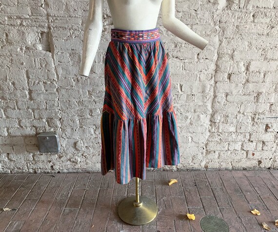 Vintage 70s Roger Lavalle cotton flannel skirt | 1