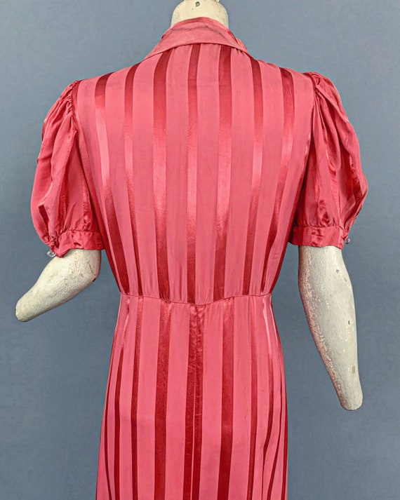 Vintage 30s 40s candy cane striped rayon satin pu… - image 9