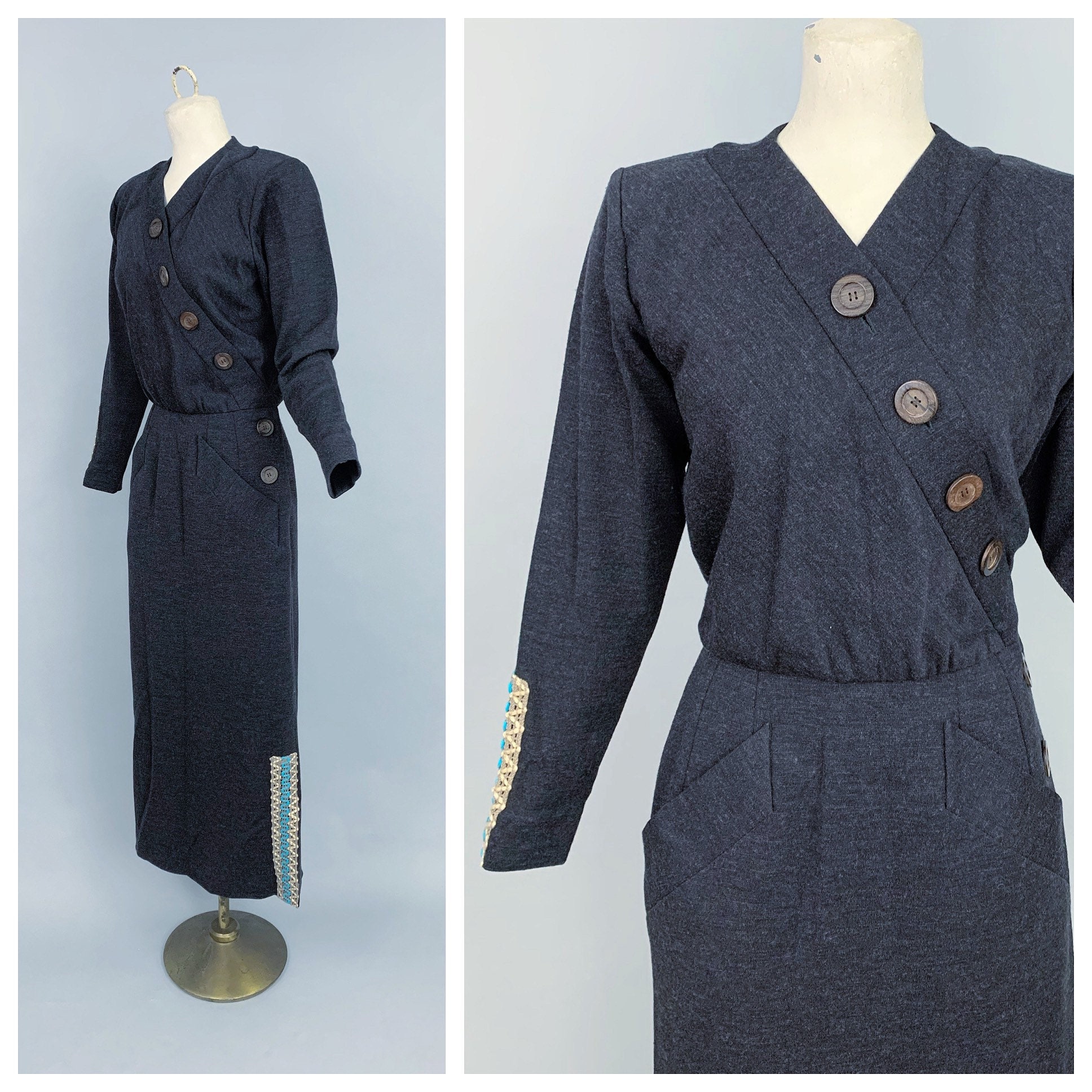 1980-90s YSL rive gauche ナイロンコート SAINT LAURENT RIVE GAUCHE YSL Vintage Navy Blazer C.1970-1980