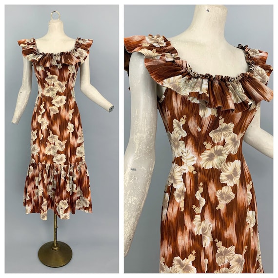 Vintage 40s RARE Hawaiian dress | 1940s Royal Hawa