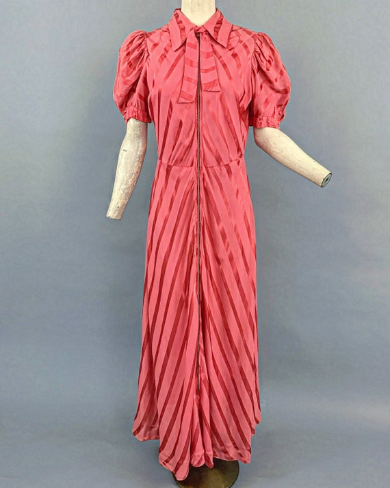 Vintage 30s 40s candy cane striped rayon satin pu… - image 2